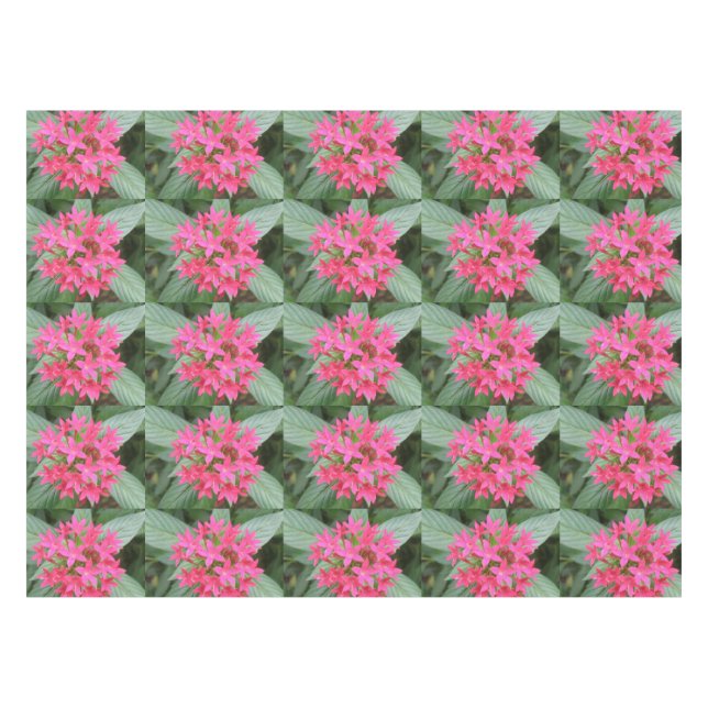 Hellrosa tropische Blume Tablette Tischdecke (Vorderseite (Horizontal))
