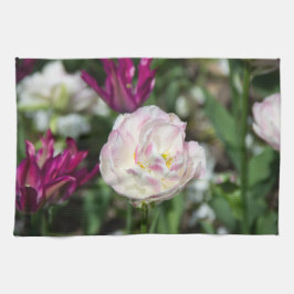 Hellrosa Tulpen an einem sonnigen Tag Geschirrtuch