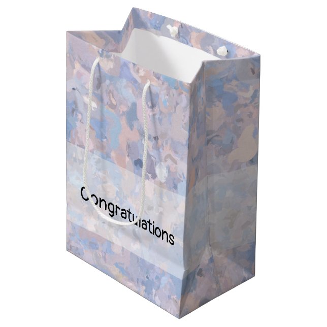 Hellrosa und blau mittlere geschenktüte (Vorderseite Schrägansicht)