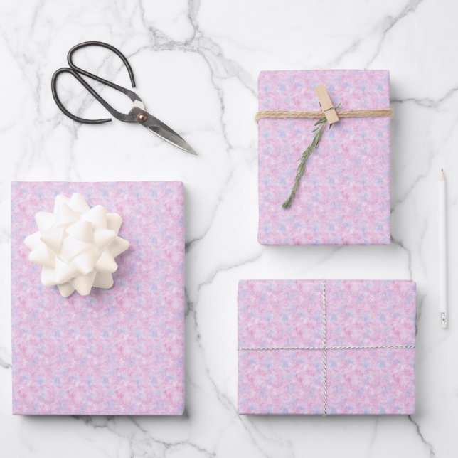 Hellrosa und blaue Abstrakt Geschenkpapier Set (Vorderseite)