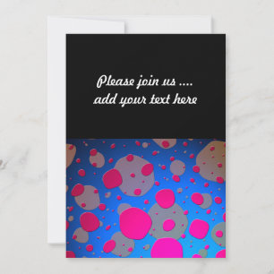 Hellrosa und blaue moderne Kunst Einladung