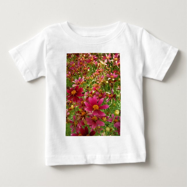 Hellrosa und gelbe Daisy-Blume Baby T-shirt (Vorderseite)