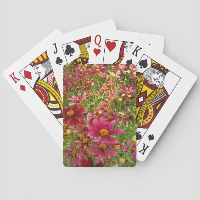 Hellrosa und gelbe Daisy-Blume Spielkarten (Rückseite)