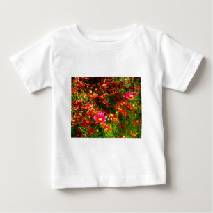Hellrosa und gelbe Daisy Wilde Blume Baby T-shirt