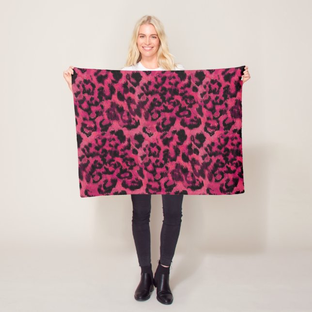 Hellrosa und gepunktete Leoparden Fleecedecke (Beispiel)