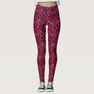 Hellrosa und gepunktete Leoparden Leggings