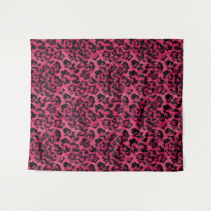 Hellrosa und gepunktete Leoparden Wandteppich