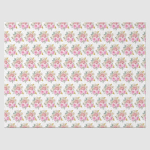 Hellrosa und goldene elegante Blumen Seidenpapier