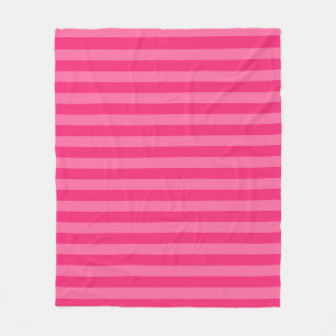 Hellrosa und heiß rosa Streifen Fleecedecke