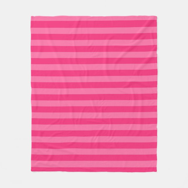 Hellrosa und heiß rosa Streifen Fleecedecke (Vorderseite)