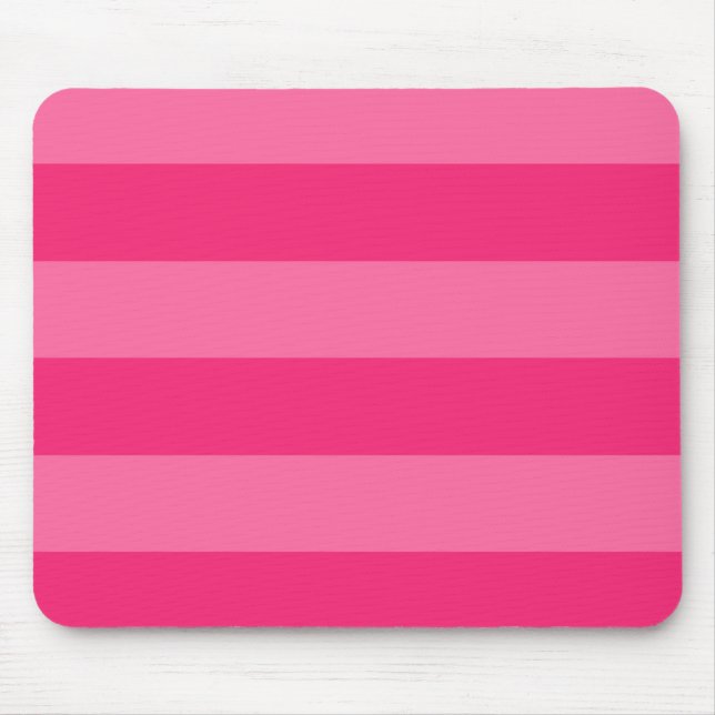 Hellrosa und heiß rosa Streifen Mousepad (Vorne)