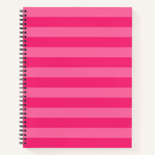 Hellrosa und heiß rosa Streifen Notizbuch