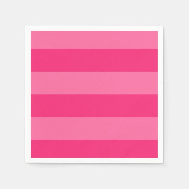 Hellrosa und heiß rosa Streifen Serviette (Vorderseite)