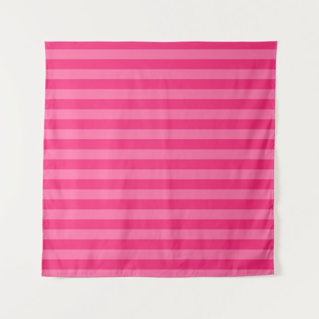 Hellrosa und heiß rosa Streifen Wandteppich (Vorderseite)