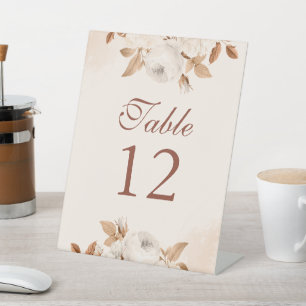 Hellrosa und Kupfer Blumen Tischkarten Sockelschild
