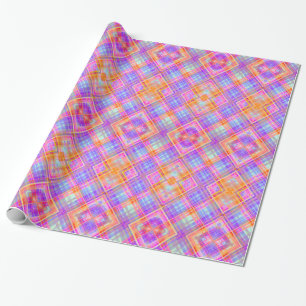 Hellrosa und Lila Modernes Tartan Kariert Geschenkpapier