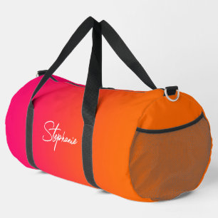 Hellrosa und orange glänzende Farbe Duffle Bag