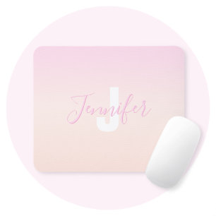 Hellrosa und Pfirsich-Farbenverlauf mit Namen und  Mousepad