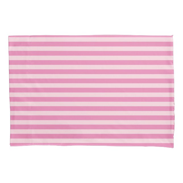 Hellrosa und rosa Streifen Kissenbezug (Vorderseite)