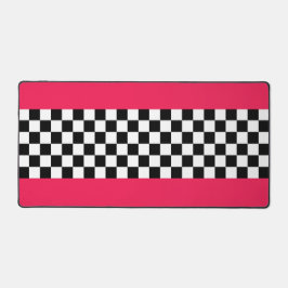 Hellrosa und Schachbrett Schreibtischunterlage