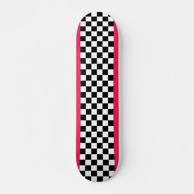 Hellrosa und Schachbrett Skateboard (Vorne)