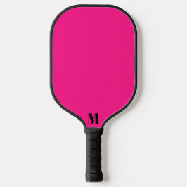Hellrosa und Schwarz Moderne Monogramme Pickleball Schläger