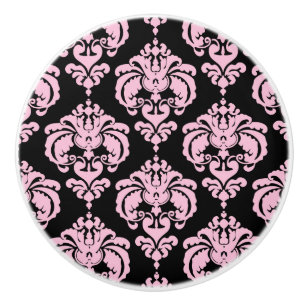 Hellrosa und schwarze Damaske Elegantes elegantes Keramikknauf