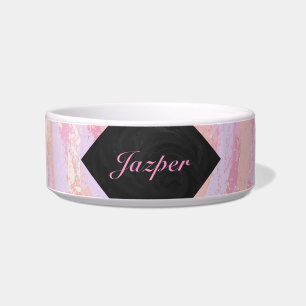 Hellrosa und schwarze Monogramm Napf
