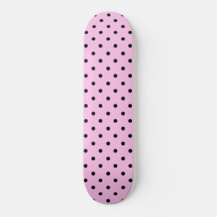 Hellrosa und schwarzes Polka-Punkt-Skateboard Skateboard