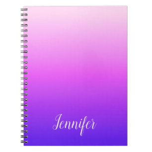 Hellrosa und violett personalisierter Ombre Notizblock