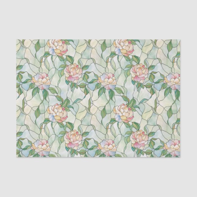 Hellrosa und weiße Blume Festhalteeffekt Seidenpapier (Vorderseite)