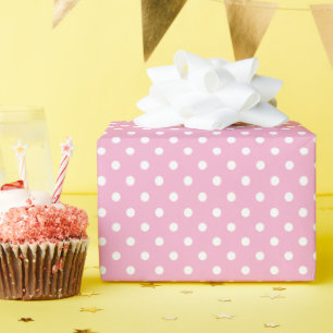 Hellrosa und weiße Polka-Punkte Geschenkpapier