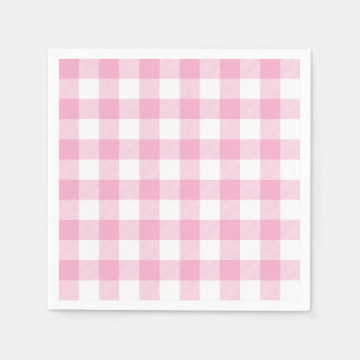 Hellrosa und weißer Buffalo-Karo-Gingham Serviette