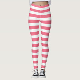 Hellrosa und weißer Streifen Leggings