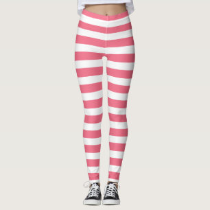 Hellrosa und weißer Streifen Leggings
