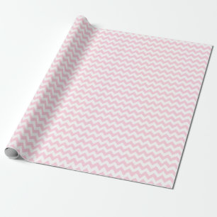 Hellrosa und weißes mittleres Zickzack Geschenkpapier