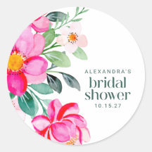 Hellrosa Watercolor Floral Brautparty Custom