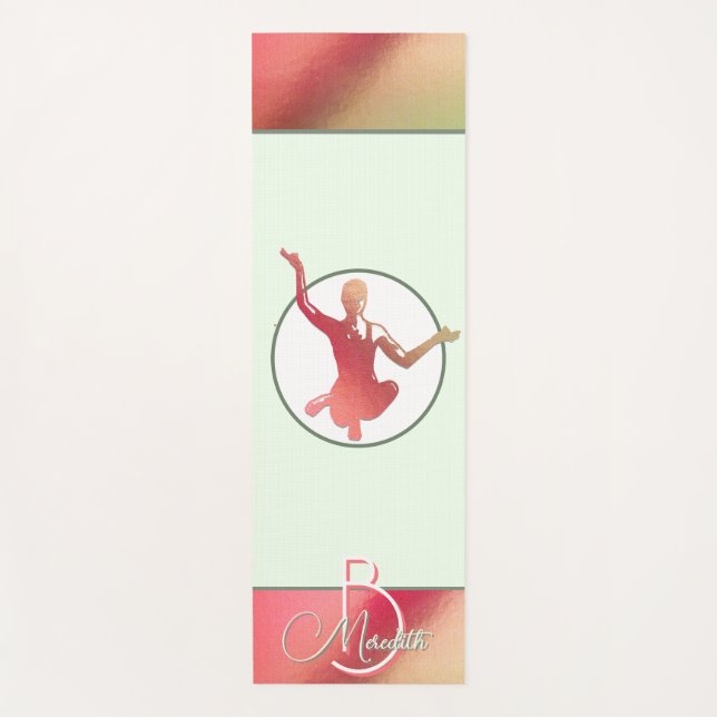 Hellrosa Yogi-Silhouette Yogamatte (Vorderseite)