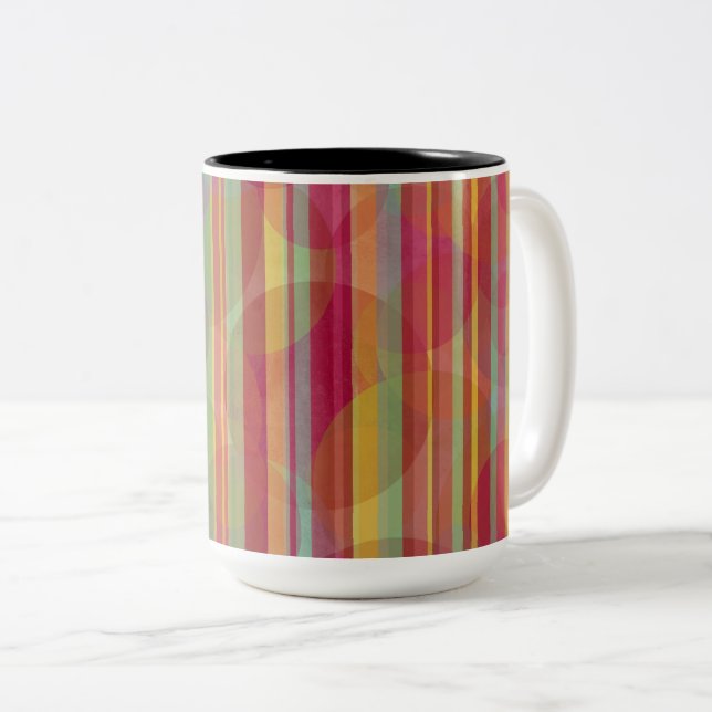 Hellrot, goldgelb, rosa und grüne Tasse (VorderseiteRechts)