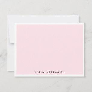 Hellrot Rosa Weiß Klassisch Minimalistisch Mitteilungskarte