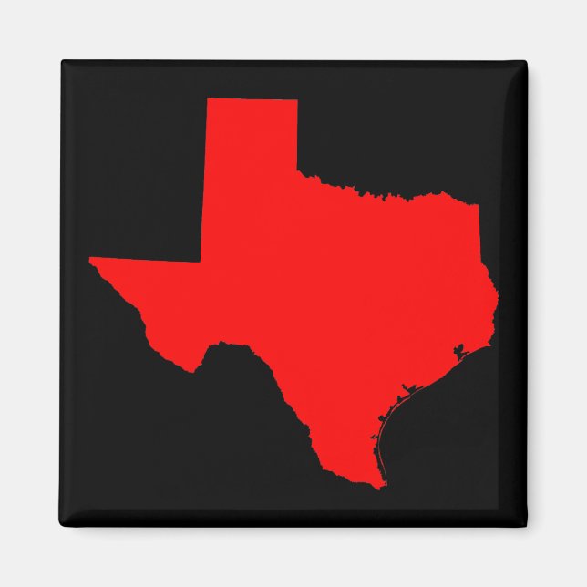 Hellrot und schwarz Texas Magnet (Vorne)