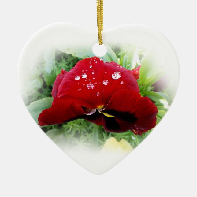 Hellrote Panik Keramik Ornament (Vorne)