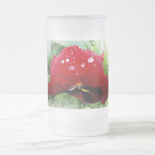 Hellrote Panik Mattglas Bierglas (Mittel)