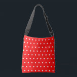 Hellrote weiße Polka-Punkte Tragetaschen Mit Langen Trägern<br><div class="desc">Hübsche weiße Polka-Punkte auf hellrotem Hintergrund. Trendy geometrische Frauentasche hübsch für die wärmeren Sommermonate. Originale Entwürfe von TamiraZDesign. www.zazzle.com/tamirazdesigns</div>