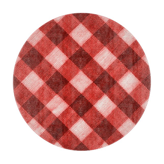 Hellroter Gingham: nahe Textur. Schneidebrett (Vorderseite)