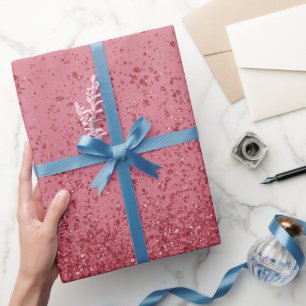 Hellroter Imitat Glitzer Geschenkpapier