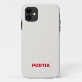 Hellroter individuelle Name schlicht grau Case-Mate iPhone Hülle