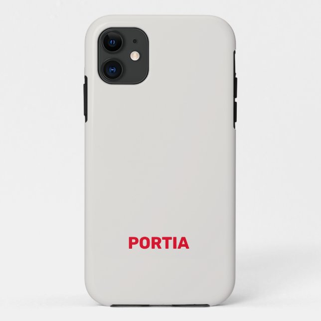 Hellroter individuelle Name schlicht grau Case-Mate iPhone Hülle (Rückseite)