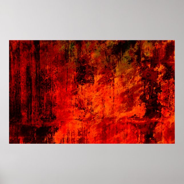 Hellroter, schmutziger, schwarzer Hintergrund. Hal Poster (Vorne)