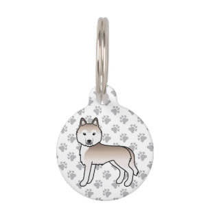 Hellroter Siberian Husky Süßer Cartoon-Hund Haustiermarke